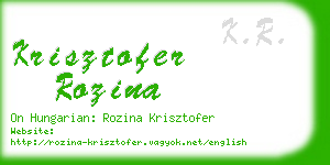 krisztofer rozina business card